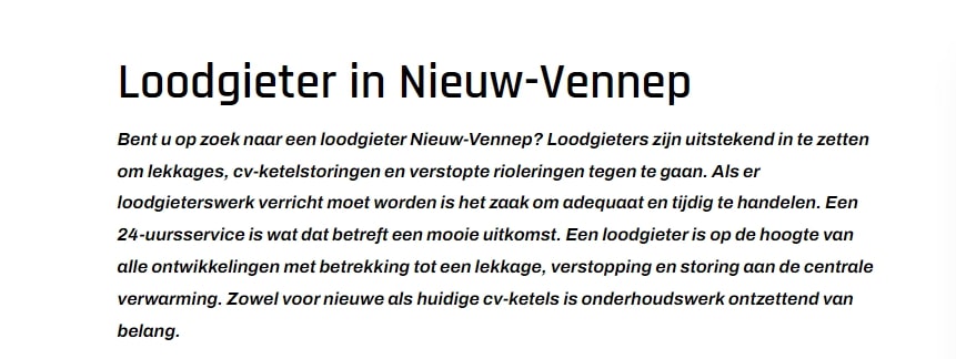 onstoppingbedrijf in Nieuw-Vennep
